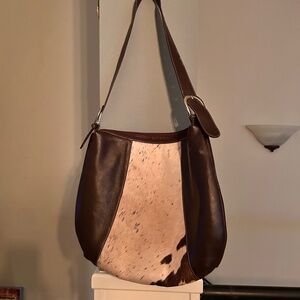 Cowhide-Leather Cowboy Handbag
